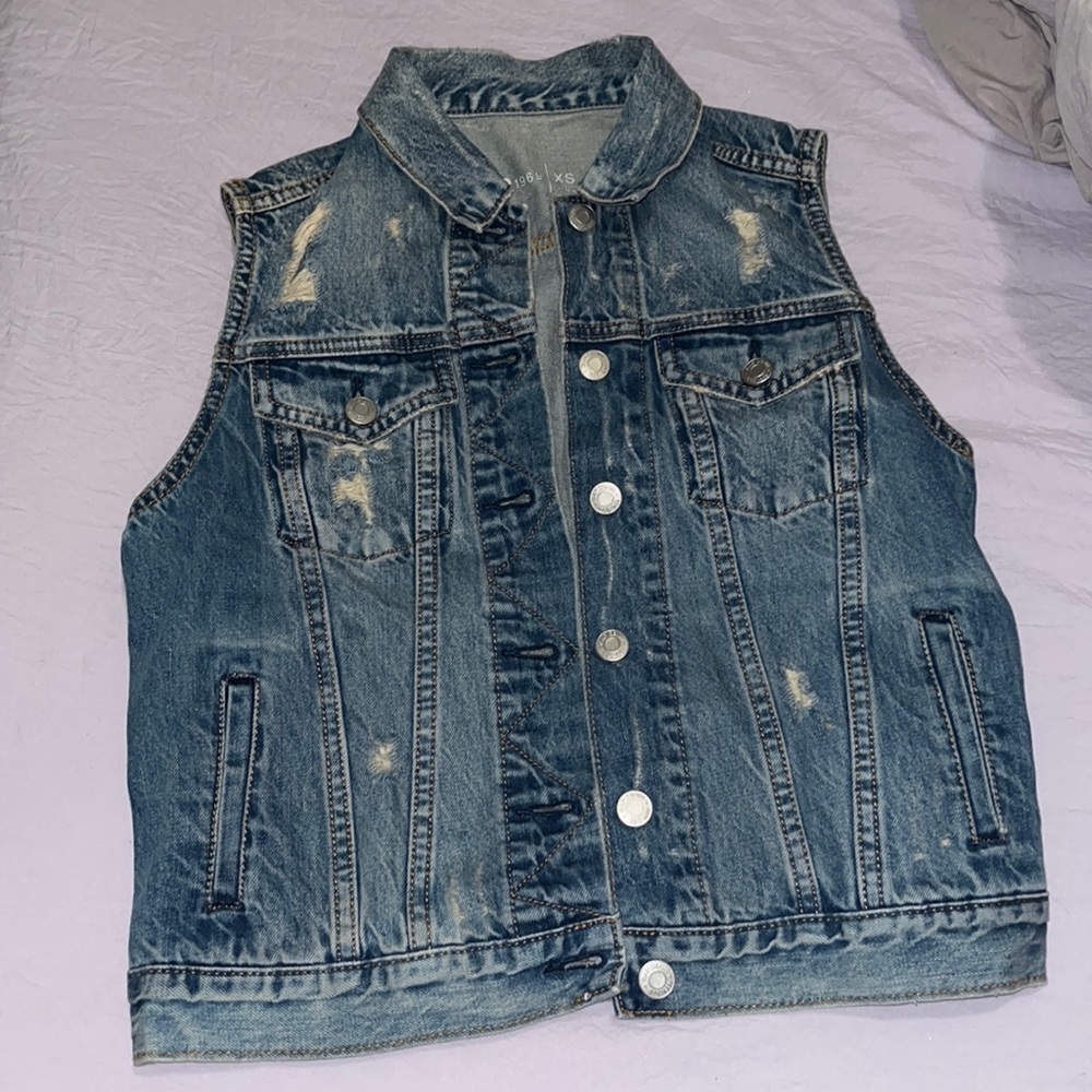 Brand New Destructed Denim Vest